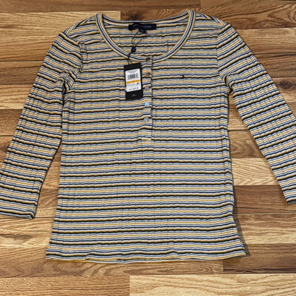Tommy Hilfiger Multicolor Striped Henley Top